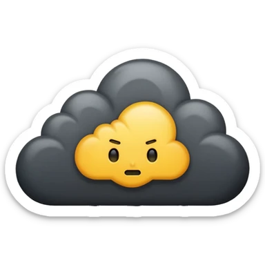 emo black cloud with lightning sticker