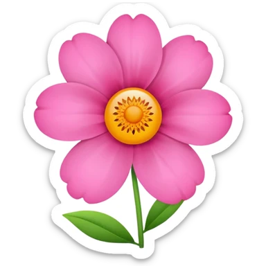 pink 2d flower sticker