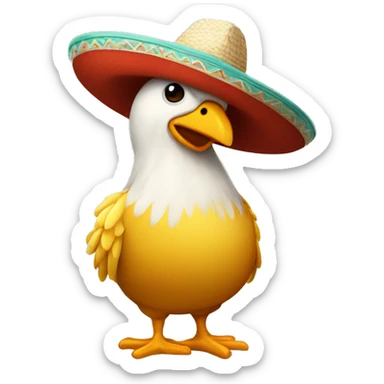 Pollito con sombrero sticker