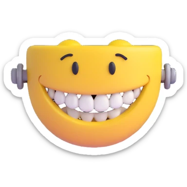 smiling face with braces sticker