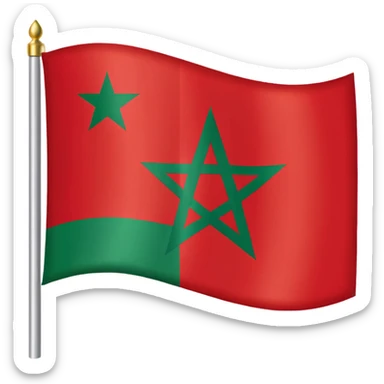 morocco flag with david star instead of 5 branch star sticker