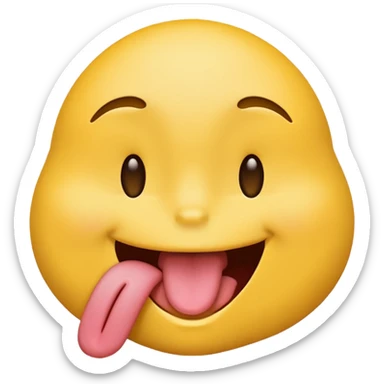 emoji face smiling with tongue touching nose sticker