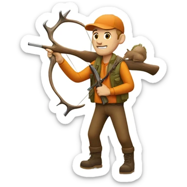 Guy hunting deer sticker