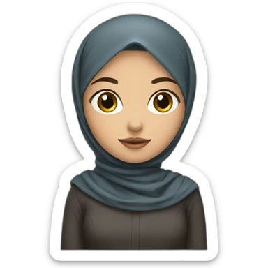 Short girl brunette avec hijab sticker