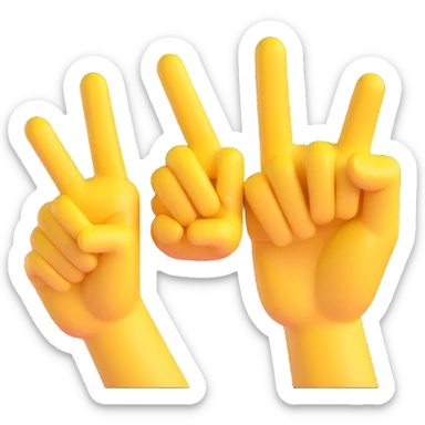 WhatsApp emoji style yellow hand with pinky finger pointing up, other fingers folded, 3D emoji style sticker