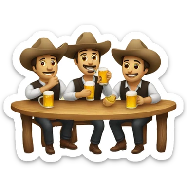Tres amigos bebiendo una cerveza sticker