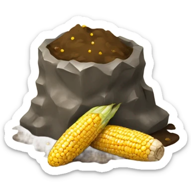 Chunk of mud with corn pieces in it sticker