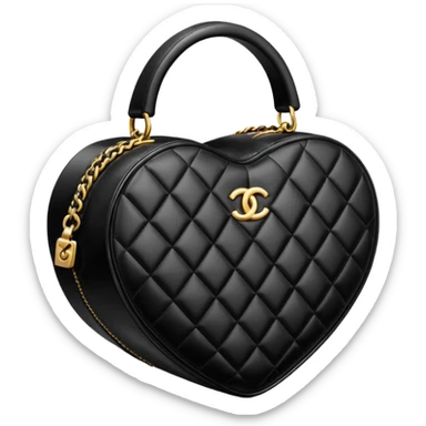 chanel heart shape bag black color bag sticker