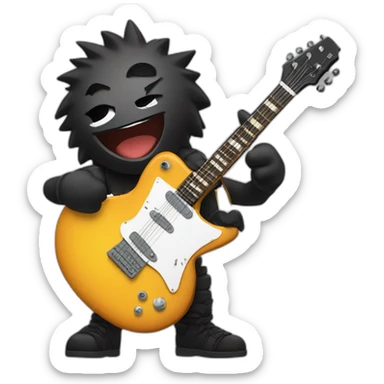 Obsidian gemmy rocking out with a guitar sticker