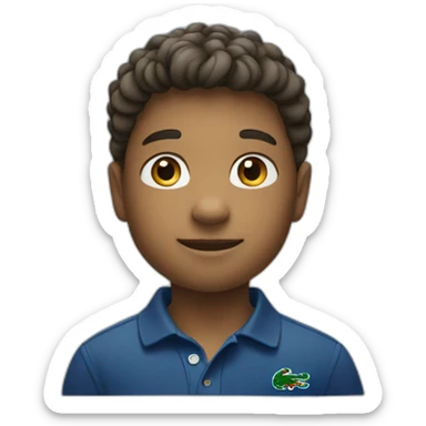 Kid with lacoste polo sticker