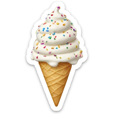 Vanilla Ice cream with sprinkles sticker