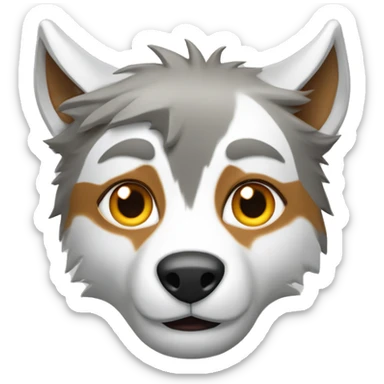 Loup blanc avec un loup roux sticker