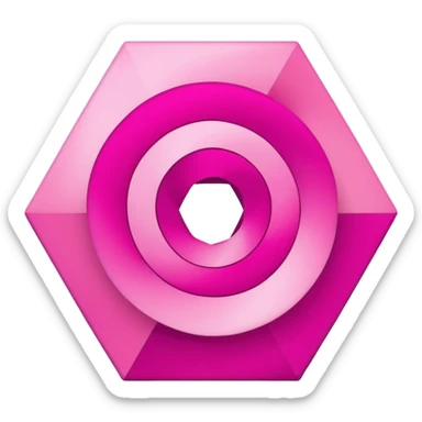 pink spiral hexagon  sticker