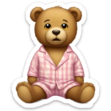 teddy bear in pjs sticker