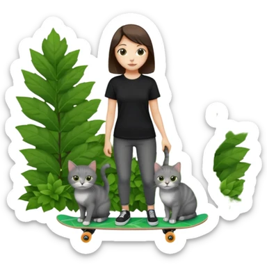 🛹🌿🖤👩🏽🐈 la ragazza piu con pelle choara sticker