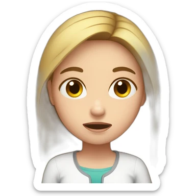 Girl suffering with blood pressure  sticker