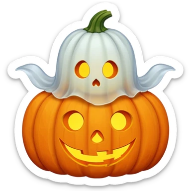 ghost with pumpkin sticker