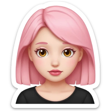 “Emoji girl, soft girl aesthetic, pink blush sticker