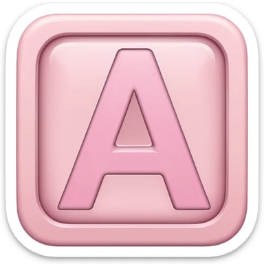 The letter A in a light pink square  sticker