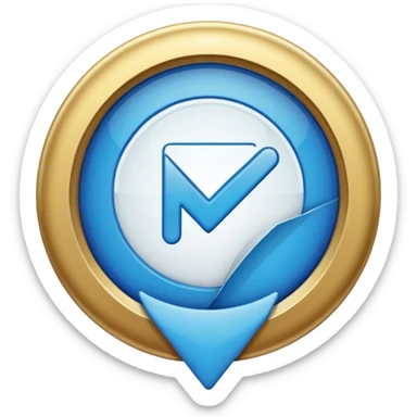 Creates a high-resolution image of the blue Meta (Facebook and Instagram) certification badge, with a white checkmark inside a blue circle, on a transparent background. The style should be simple sticker