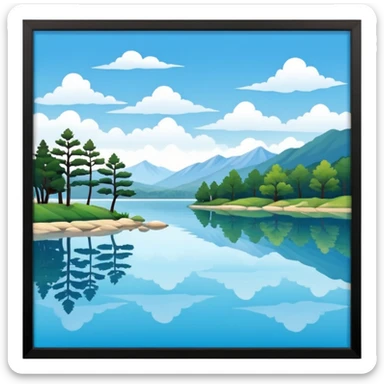 Lake in indian style with no house  sticker