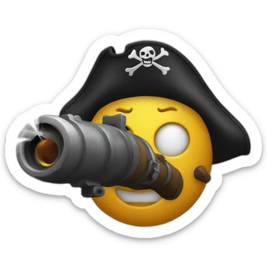 A pirate shooting cannonball sticker