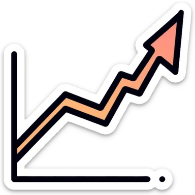 A graph with a downward trend and a painful spot marked, business pain point sticker