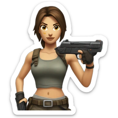 Lara croft gun sticker