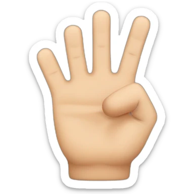 Front view of Thumb between index and middle finger sticker