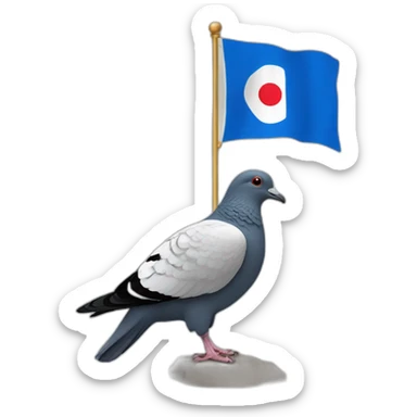 Un drapeau français avec un pigeon sticker