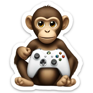 Monkey with a Xbox controller  sticker
