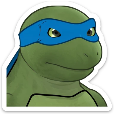 ninja turtle wearing blue eye mask sticker