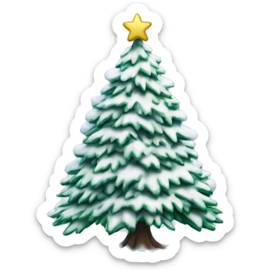 Snow covered Christmas tree sticker