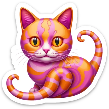 Cat with shrimp body, trippi troppi sticker