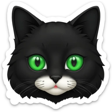 Black cat white nose sticker