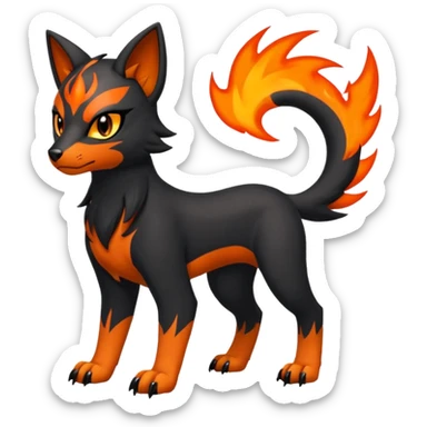 Houndour-Litten-Fakémon-hybrid-creature (full body)  sticker