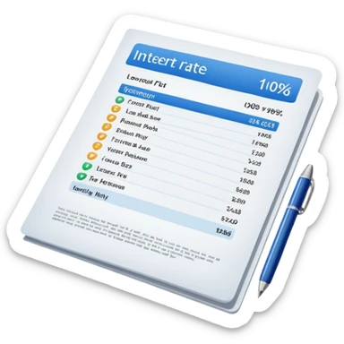 Interest rate declaration sticker