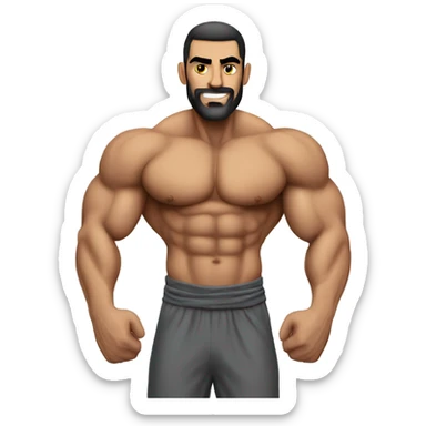 muscle arab guy photo sticker