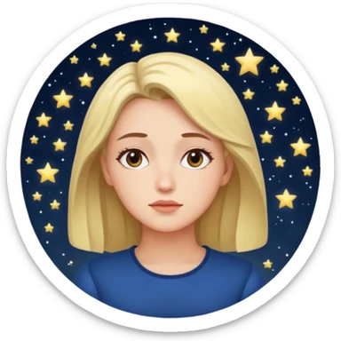 a woman gazing at the stars at nighttime sticker