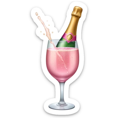 pink champagne bottle emoji sticker