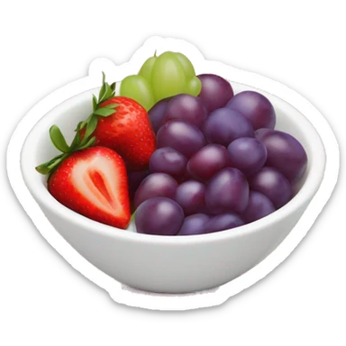 fruit yogurt bowl with strawberries and grapes sticker