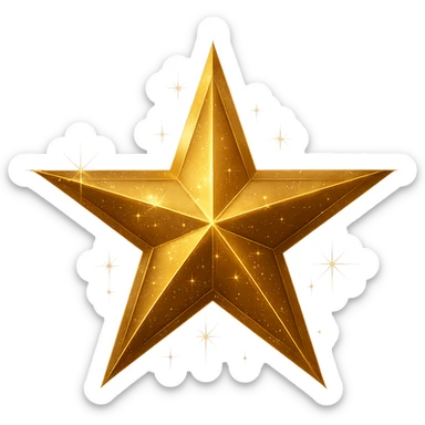 sparkling star, luxurious and bold, no background sticker