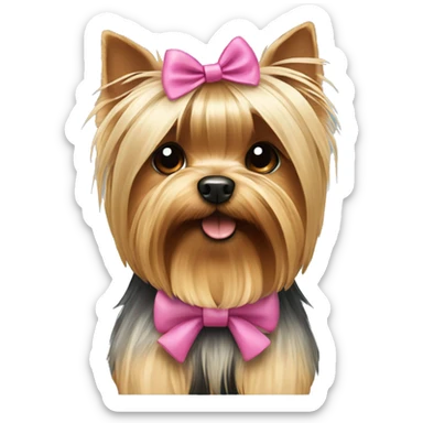Yorkshire terrier with bow  sticker