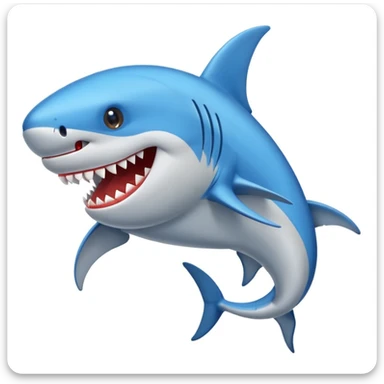 Un tiburón con zapatillas azules puestas sticker