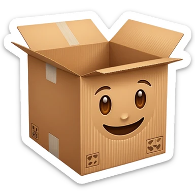 one cardboard box sticker