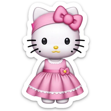Hellokitty wearing a dress sticker