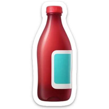 The half of a plastic bottle cut in half containing a reddish beverage with wine in it sticker