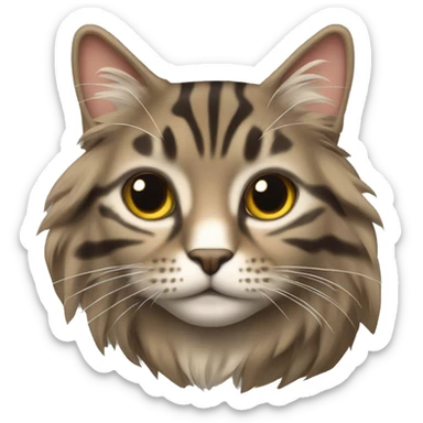 Tabby long hair full body sticker