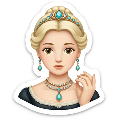 A person from the 1800’s making jewelry  sticker