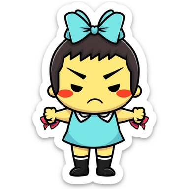 😠 with￼ two bows on the side sticker